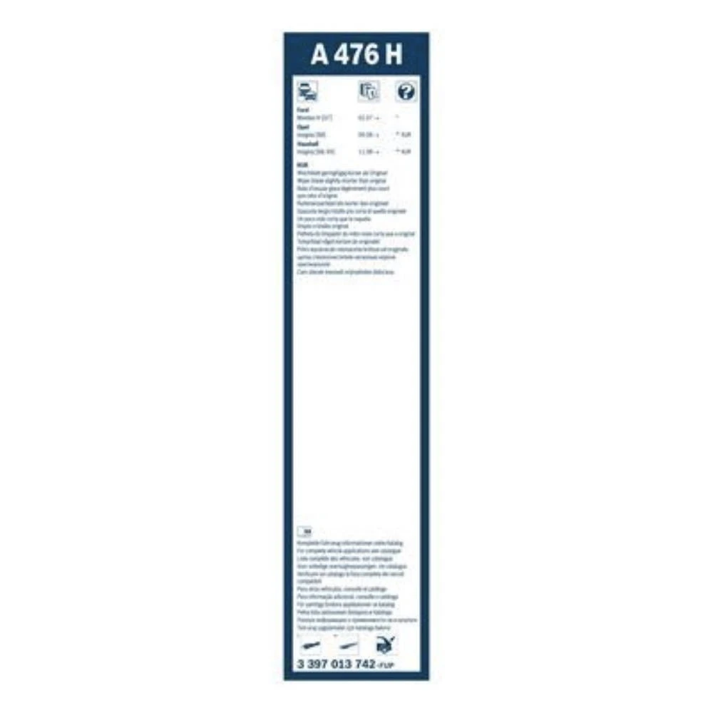 Rear wiper blade BOSCH Rear 475 mm for Opel Insignia A liftback 2008-2017