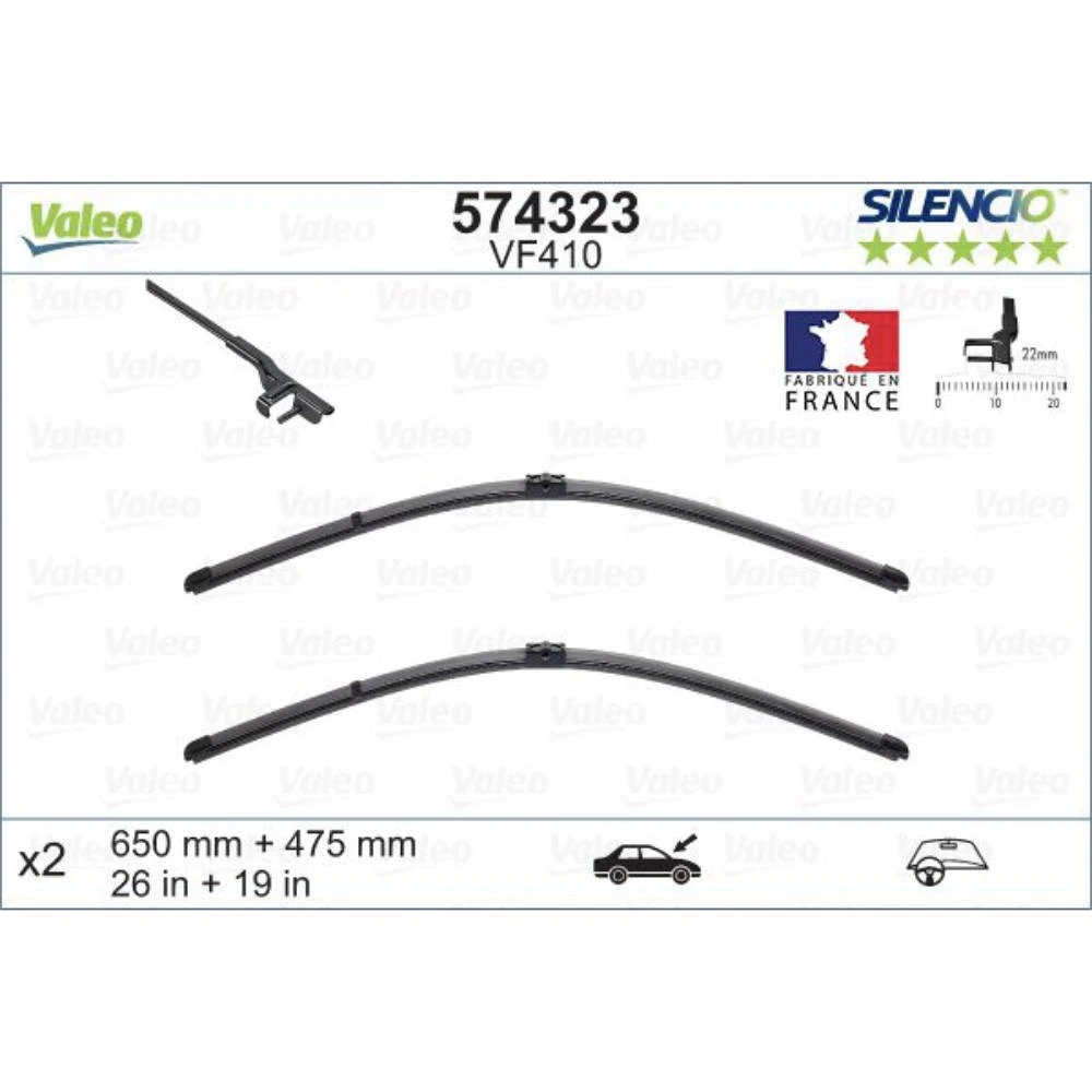 Torkarblad Valeo Silencio Flat för Citroen C5