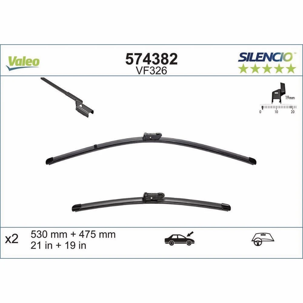 Torkarblad Valeo Silencio Flat för JAC T8 Pro