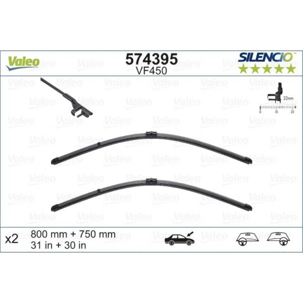 Torkarblad Valeo Silencio Flat för Citroen C4