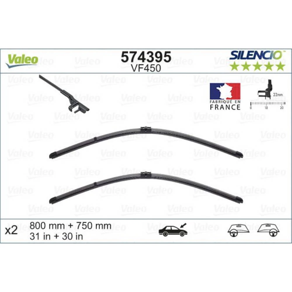 Torkarblad Valeo Silencio Flat för Citroen C4 Picasso