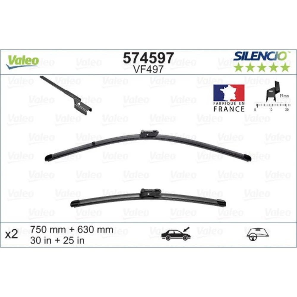 Torkarblad Valeo Silencio Flat för Citroen DS5