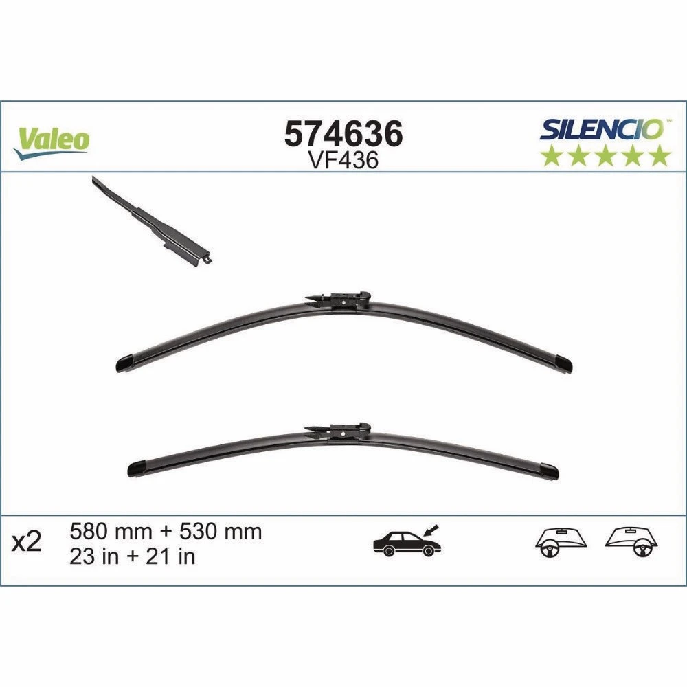Torkarblad Valeo Silencio Flat för Smart Fortwo