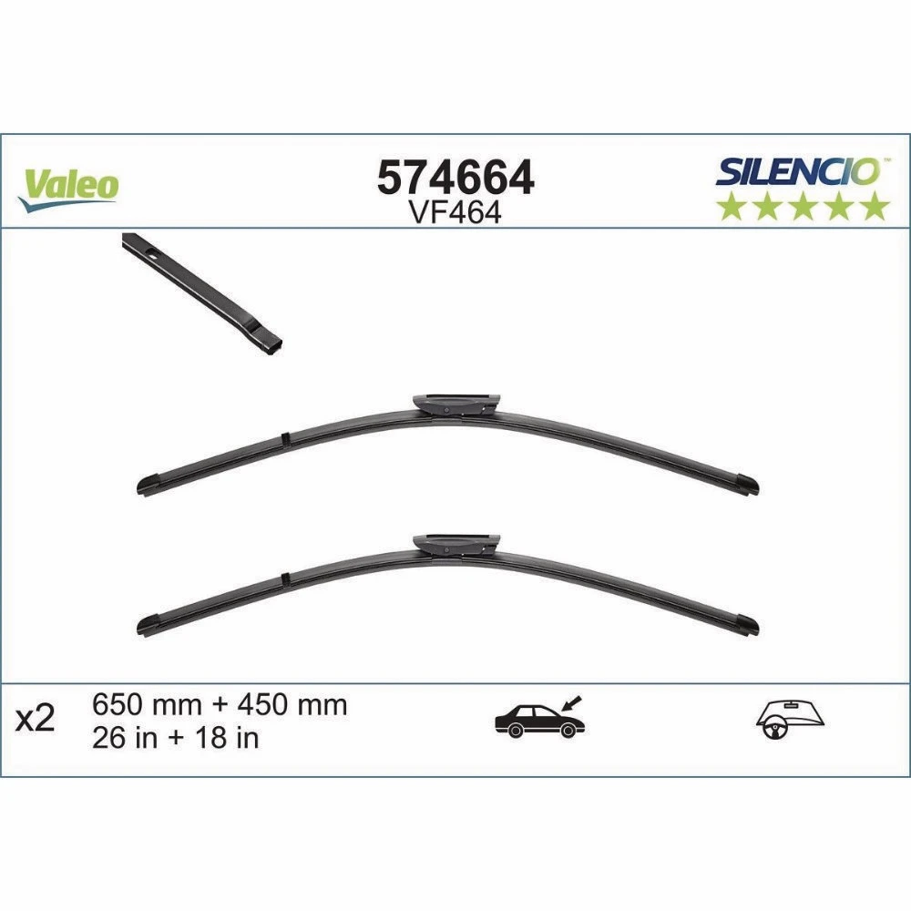 Torkarblad Valeo Silencio Flat för Citroen Nemo
