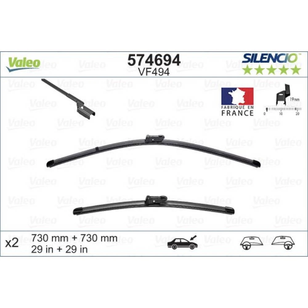 Torkarblad Valeo Silencio Flat för Ford Focus 3 Turnier