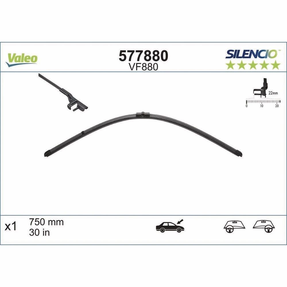 Torkarblad Valeo Silencio Flat för Audi A2