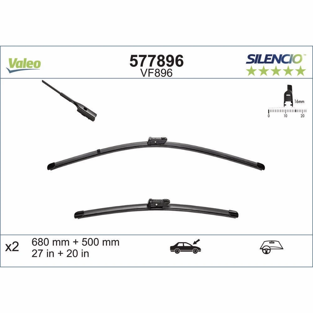 Torkarblad Valeo Silencio Flat för Audi Q7