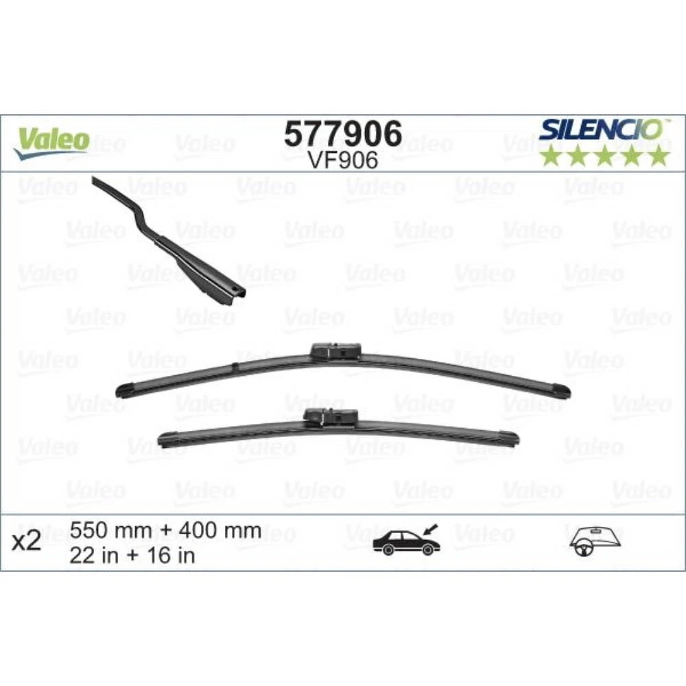 Комплект передніх щіток Valeo Silencio Flat 550 & 400 мм для Ford EcoSport 2 2012-2016