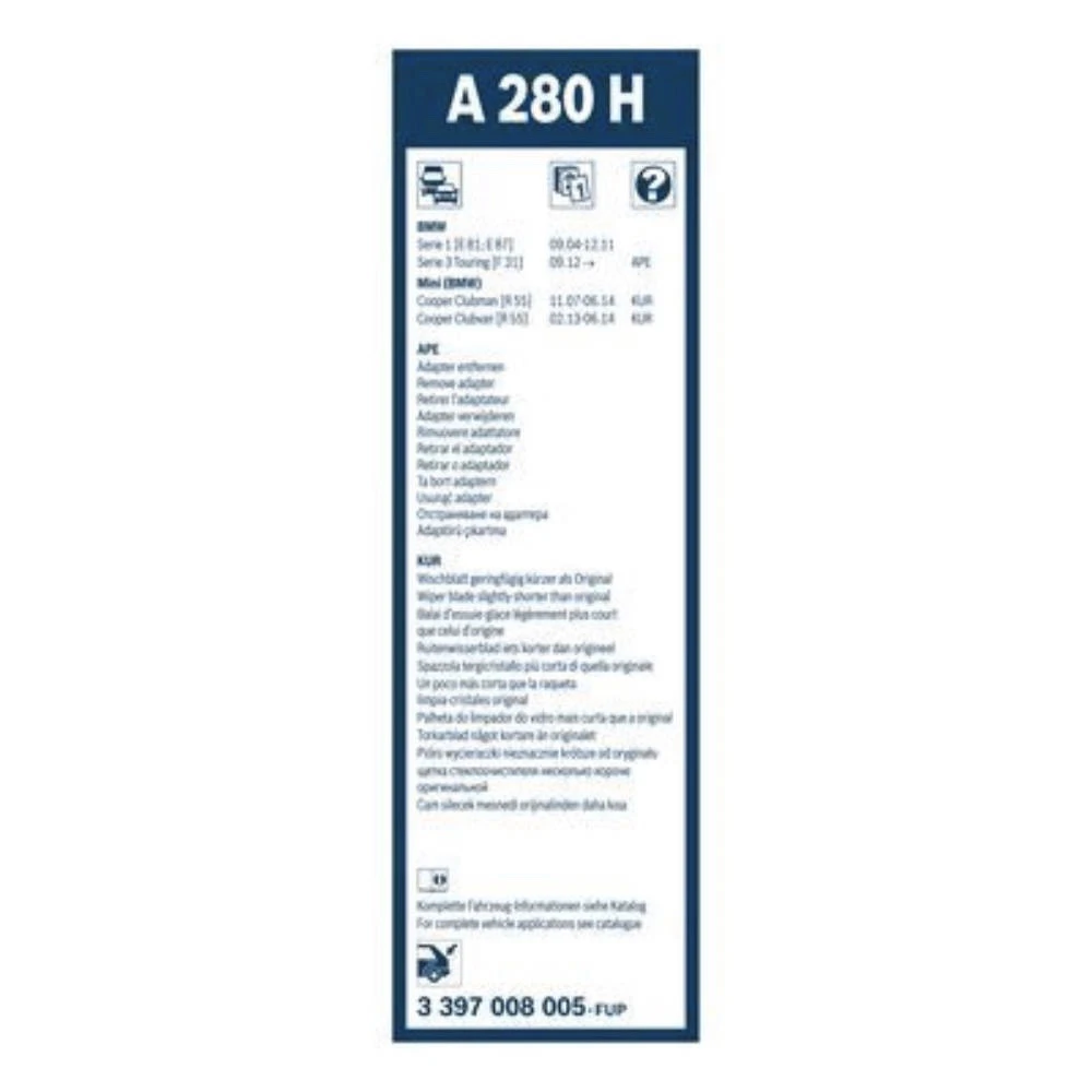 Задний дворник BOSCH Rear 280 мм для MINI Clubman 2007-2012