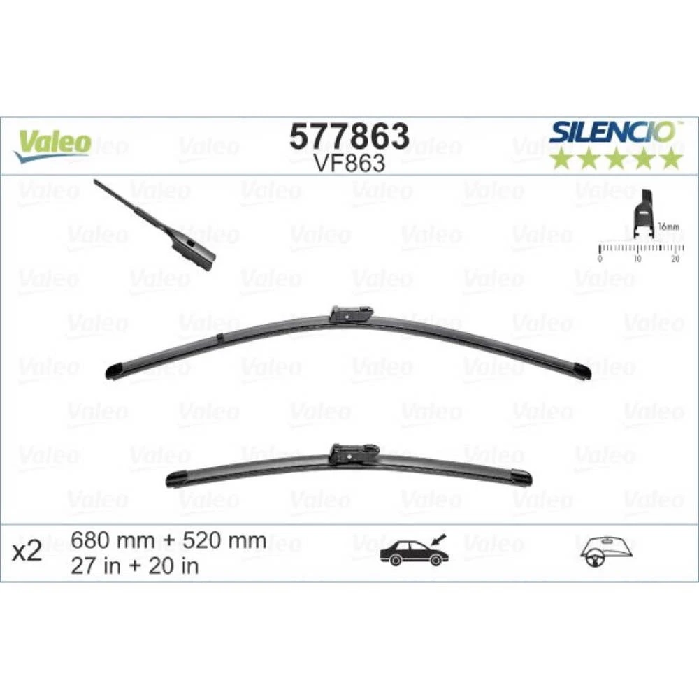 Torkarblad Valeo Silencio Flat för Audi A8