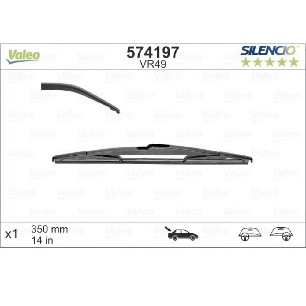 Torkarblad Valeo Silencio Rear för Smart Forfour